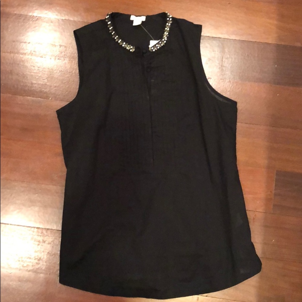 COPY - Jeweled Collared Sleeveless Top